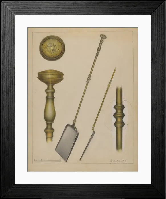 Framed Print : Fireplace Shovel, c. 1936. Creator: Arsen Maralian Framed Print : Fireplace Shovel, c. 1936. Creator: Arsen Maralian
