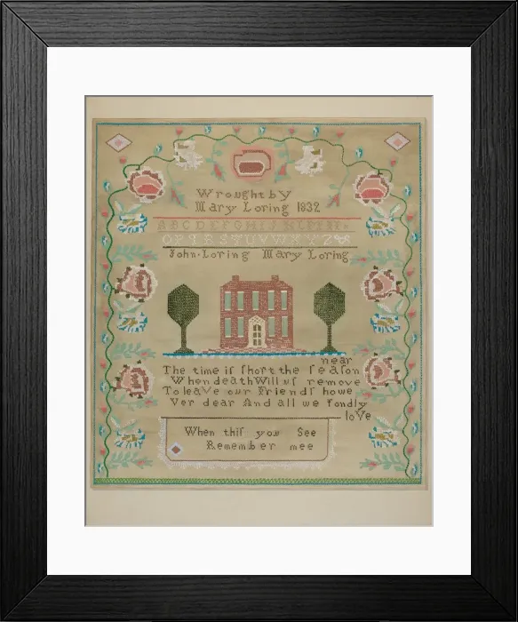 Framed Print : Sampler, c. 1937. Creator: Katherine Hastings Framed Print : Sampler, c. 1937. Creator: Katherine Hastings