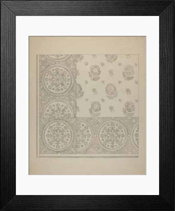 Framed Print : Linen Towel - Flower Design, c. 1937. Creator: Katherine Hastings Framed Print : Linen Towel - Flower Design, c. 1937. Creator: Katherine Hastings