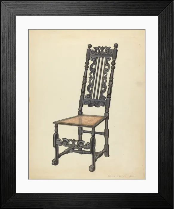 Framed Print : High-Back Side Chair, c. 1937. Creator: Arthur Johnson