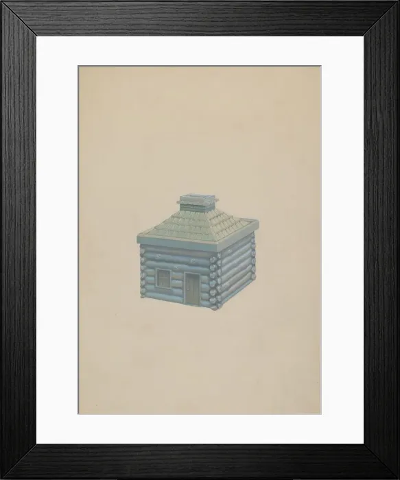 Framed Print : Box (Log Cabin), c. 1939. Creator: Henry Moran Framed Print : Box (Log Cabin), c. 1939. Creator: Henry Moran