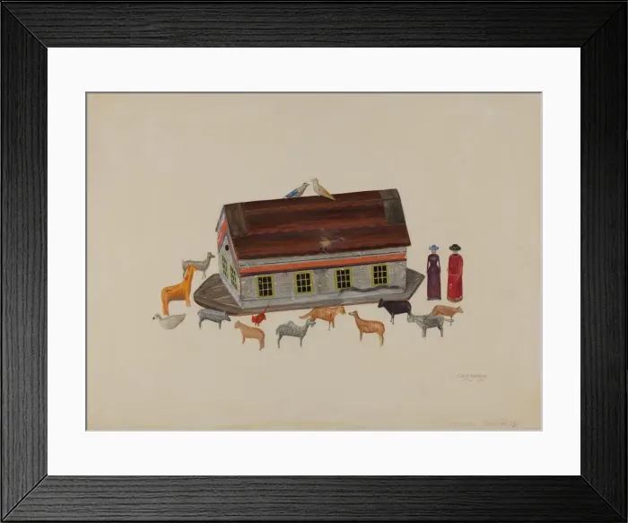 Framed Print : Toy Noahs Ark, c. 1937. Creator: Chris Makrenos