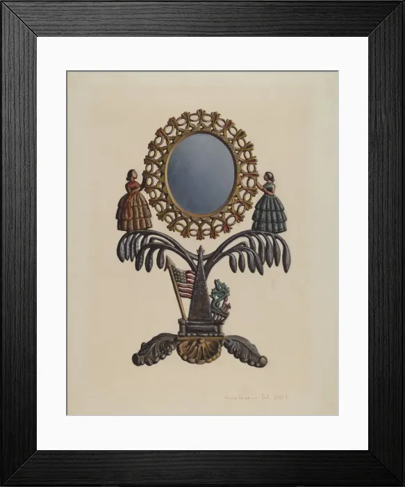 Framed Print : Jenny Lind Mirror, c. 1939. Creator: Regina Henderer Framed Print : Jenny Lind Mirror, c. 1939. Creator: Regina Henderer