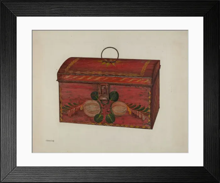 Framed Print : Toleware Box, c. 1940. Creator: Charles Henning Framed Print : Toleware Box, c. 1940. Creator: Charles Henning