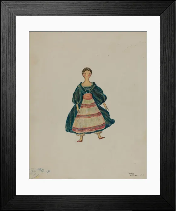Framed Print : Wooden Doll, 1940. Creator: Marie Lutrell