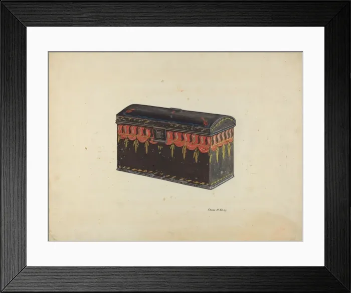 Framed Print : Toleware Tin Box, c. 1938. Creator: Frank Gray Framed Print : Toleware Tin Box, c. 1938. Creator: Frank Gray