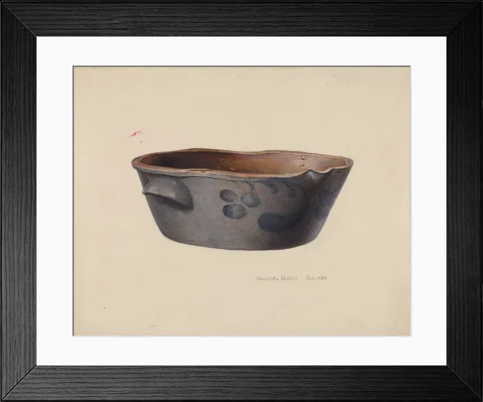 Framed Print : Stone Cream Crock, c. 1939. Creator: Henrietta S. Hukill Framed Print : Stone Cream Crock, c. 1939. Creator: Henrietta S. Hukill