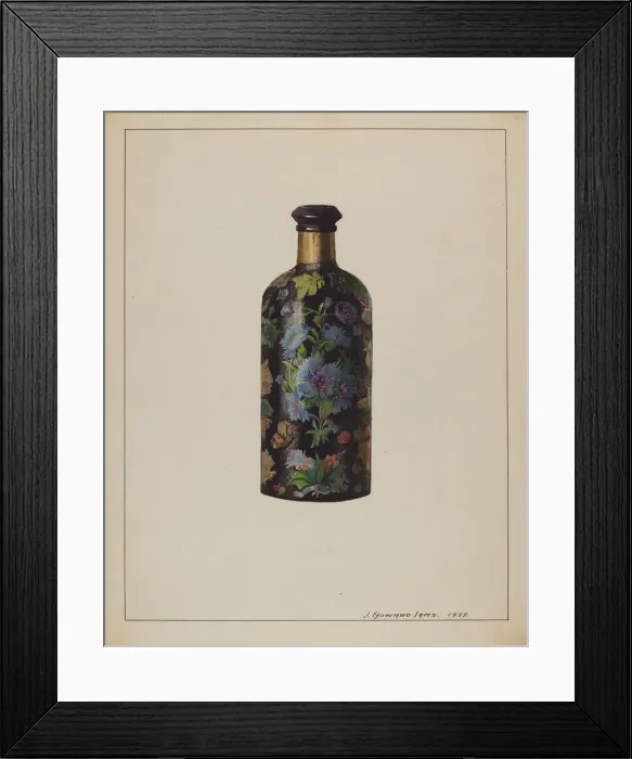 Framed Print : Decorated Bottle, 1937. Creator: J. Howard Iams Framed Print : Decorated Bottle, 1937. Creator: J. Howard Iams