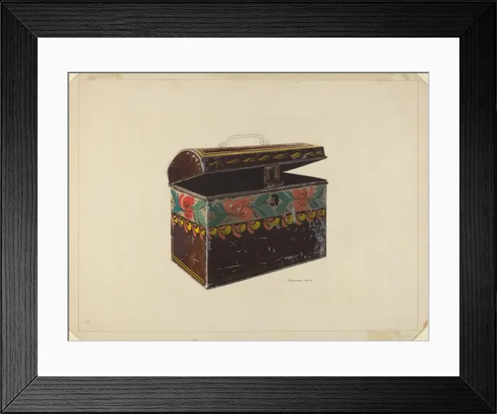 Framed Print : Toleware Document Box, c. 1938. Creator: J. Howard Iams Framed Print : Toleware Document Box, c. 1938. Creator: J. Howard Iams
