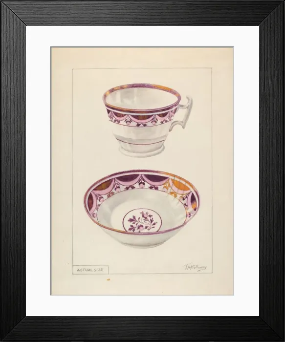 Framed Print : Cup and Saucer, c. 1936. Creator: Thomas Holloway Framed Print : Cup and Saucer, c. 1936. Creator: Thomas Holloway