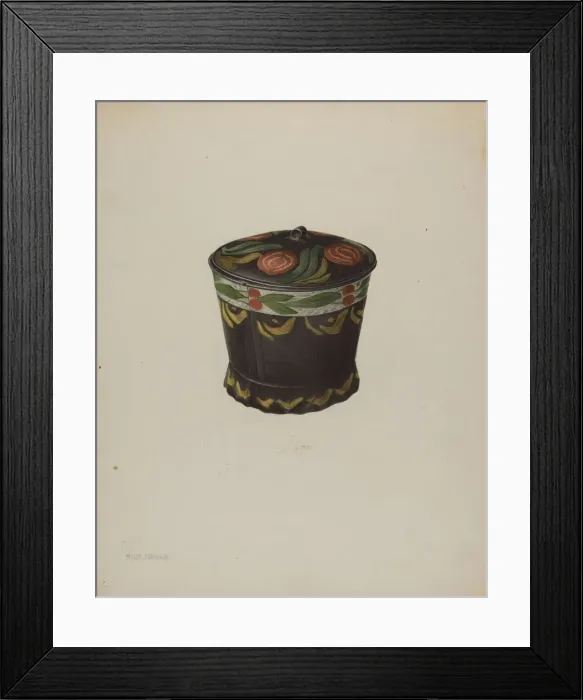 Framed Print : Toleware Sugar Bowl, c. 1938. Creator: Philip Johnson Framed Print : Toleware Sugar Bowl, c. 1938. Creator: Philip Johnson