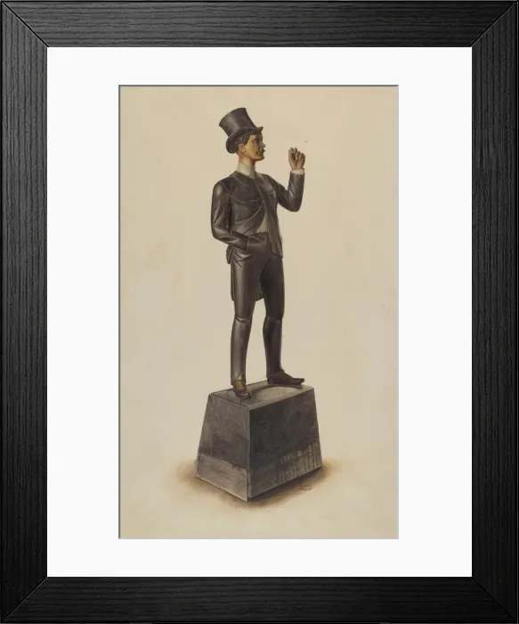 Framed Print : Cigar Store Man, 1937. Creator: Alvin M Gully Framed Print : Cigar Store Man, 1937. Creator: Alvin M Gully