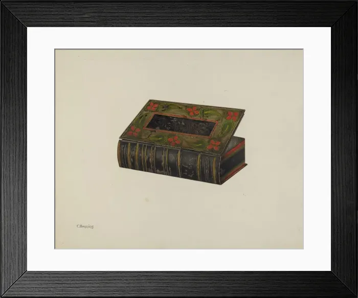 Framed Print : Toleware Trinket Box, c. 1940. Creator: Charles Henning Framed Print : Toleware Trinket Box, c. 1940. Creator: Charles Henning