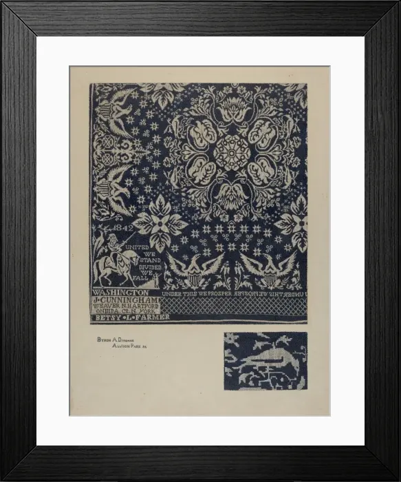 Framed Print : Textile of George Washington, 1935 / 1942. Creator: Esther Hansen Framed Print : Textile of George Washington, 1935 / 1942. Creator: Esther Hansen