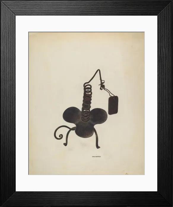 Framed Print : Spiral Iron Candle Holder, c. 1941. Creator: Chris Makrenos Framed Print : Spiral Iron Candle Holder, c. 1941. Creator: Chris Makrenos