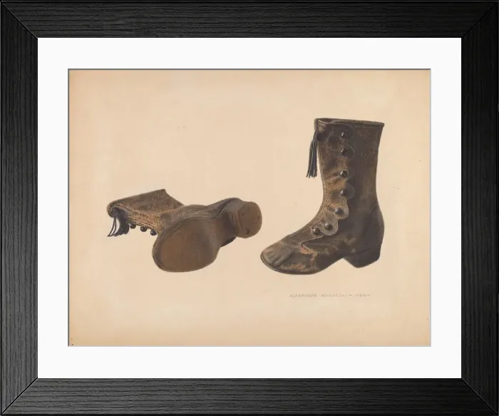 Framed Print : Childs Shoe, 1940. Creator: Alexander Anderson Framed Print : Childs Shoe, 1940. Creator: Alexander Anderson