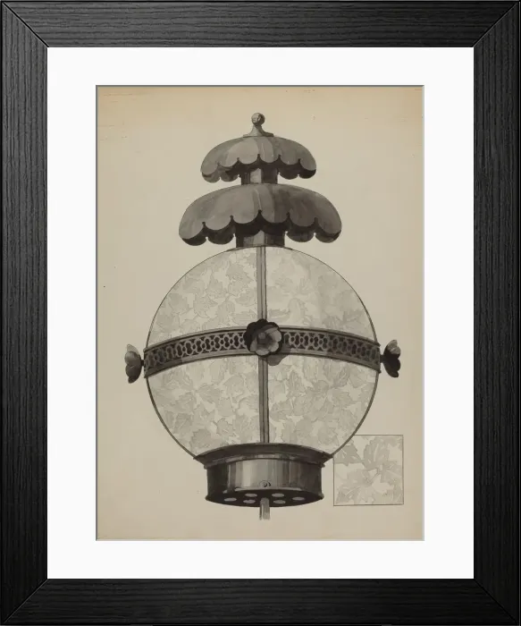 Framed Print : Garden Lamp, c. 1937. Creator: Florence Huston Framed Print : Garden Lamp, c. 1937. Creator: Florence Huston