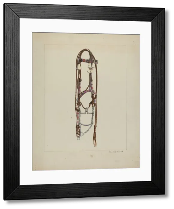 Framed Print : Horse Hair Bridle, c. 1937. Creator: Gordena Jackson Framed Print : Horse Hair Bridle, c. 1937. Creator: Gordena Jackson