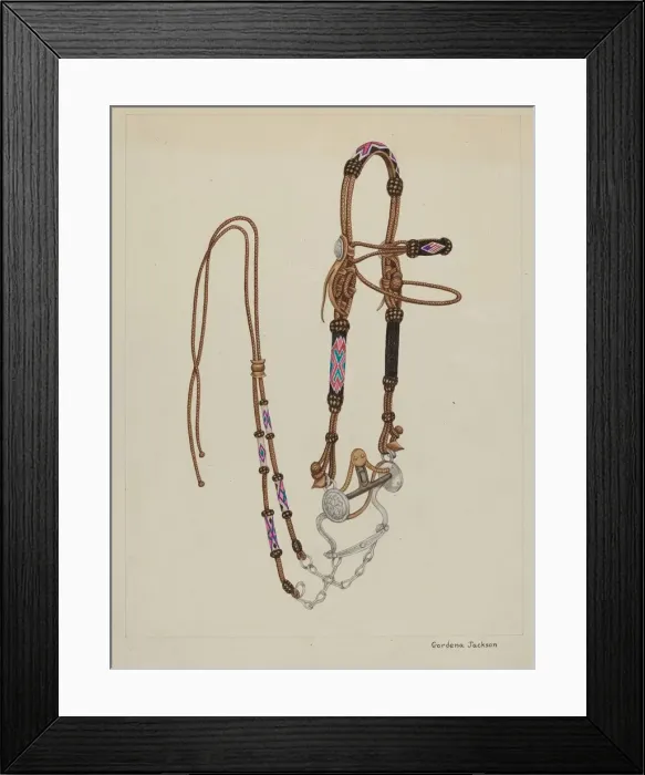 Framed Print : Bridle, c. 1937. Creator: Gordena Jackson Framed Print : Bridle, c. 1937. Creator: Gordena Jackson