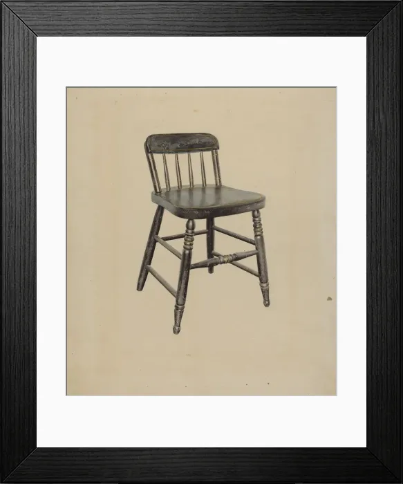 Framed Print : Shaker Dining Chair, c. 1937. Creator: John W Kelleher Framed Print : Shaker Dining Chair, c. 1937. Creator: John W Kelleher
