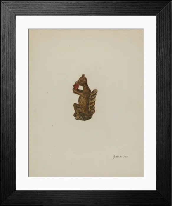 Framed Print : Pa. German Squirrel Figurine, 1935 / 1942. Creator: Arsen Maralian Framed Print : Pa. German Squirrel Figurine, 1935 / 1942. Creator: Arsen Maralian