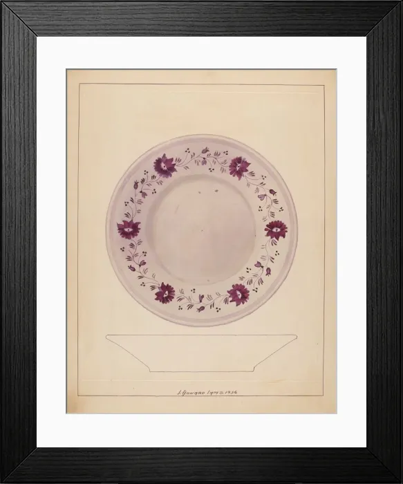 Framed Print : Plate, 1936. Creator: J. Howard Iams Framed Print : Plate, 1936. Creator: J. Howard Iams