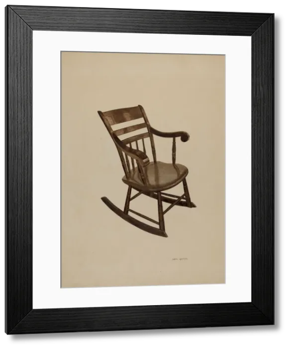 Framed Print : Pa. German Rocking Chair, c. 1940. Creator: LeRoy Griffith Framed Print : Pa. German Rocking Chair, c. 1940. Creator: LeRoy Griffith