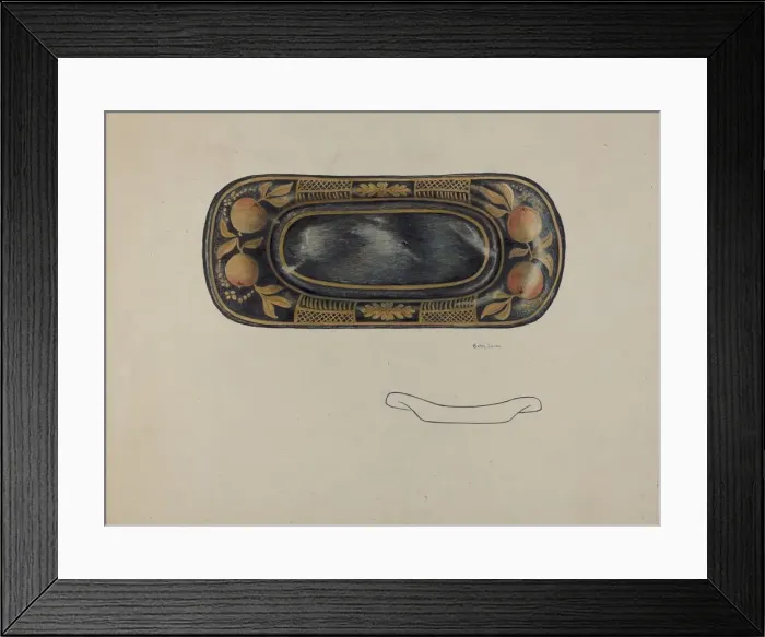 Framed Print : Toleware Tray, c. 1940. Creator: Betty Jacob