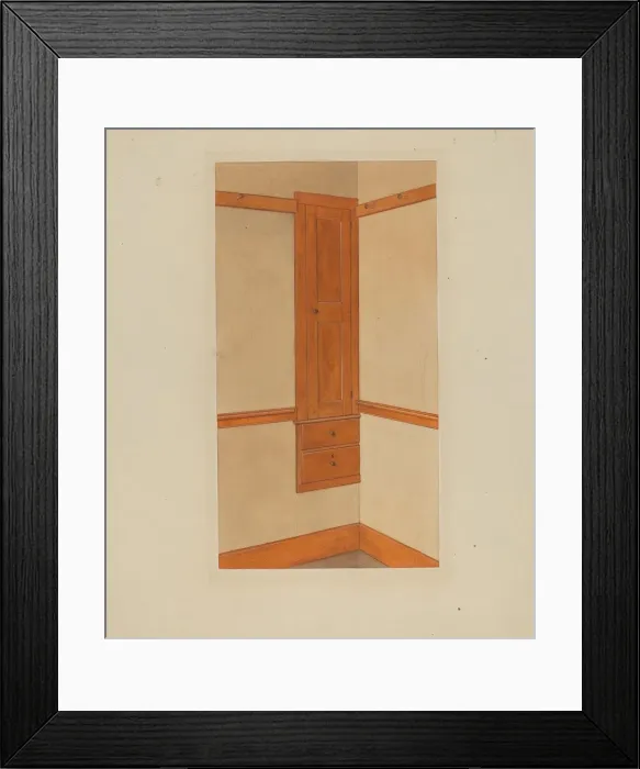 Framed Print : Shaker Built-In Cupboard, c. 1938. Creator: John W Kelleher Framed Print : Shaker Built-In Cupboard, c. 1938. Creator: John W Kelleher