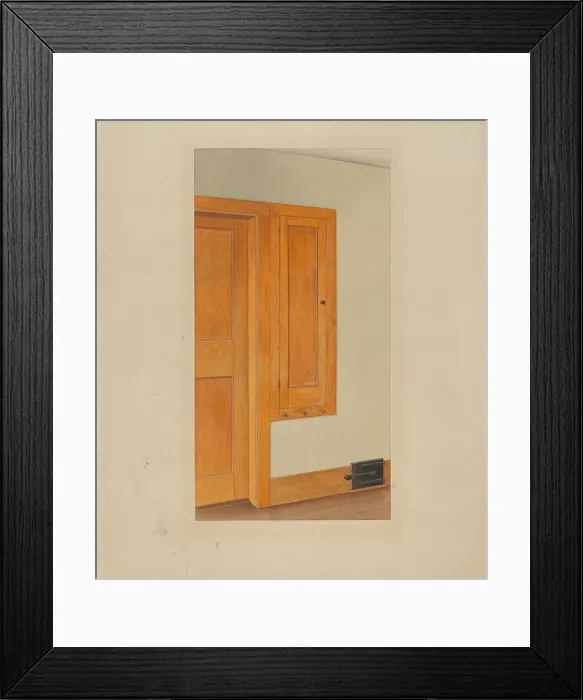 Framed Print : Shaker Cupboard, c. 1938. Creator: John W Kelleher Framed Print : Shaker Cupboard, c. 1938. Creator: John W Kelleher