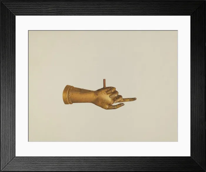Framed Print : Metal Hand, c. 1937. Creator: Joseph Goldberg Framed Print : Metal Hand, c. 1937. Creator: Joseph Goldberg