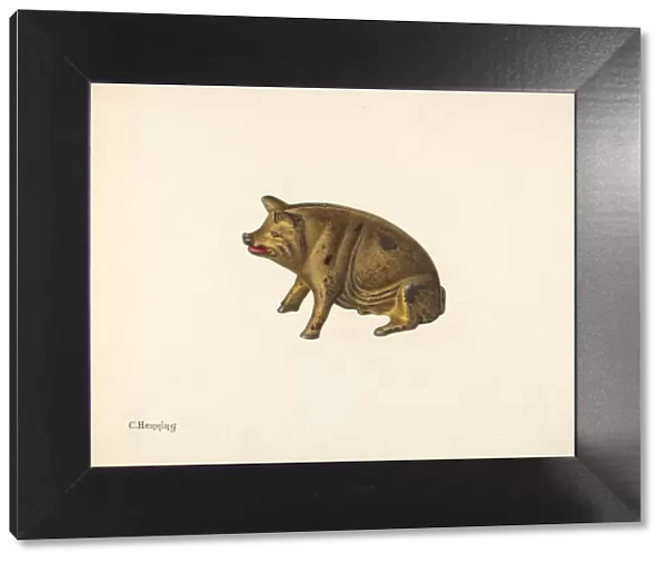 Penny Bank: Pig, c. 1941. Creator: Charles Henning