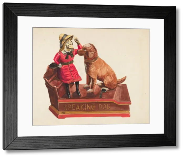 Framed Print : Speaking Dog Mechanical Bank, c. 1939. Creator: Einar Heiberg Framed Print : Speaking Dog Mechanical Bank, c. 1939. Creator: Einar Heiberg