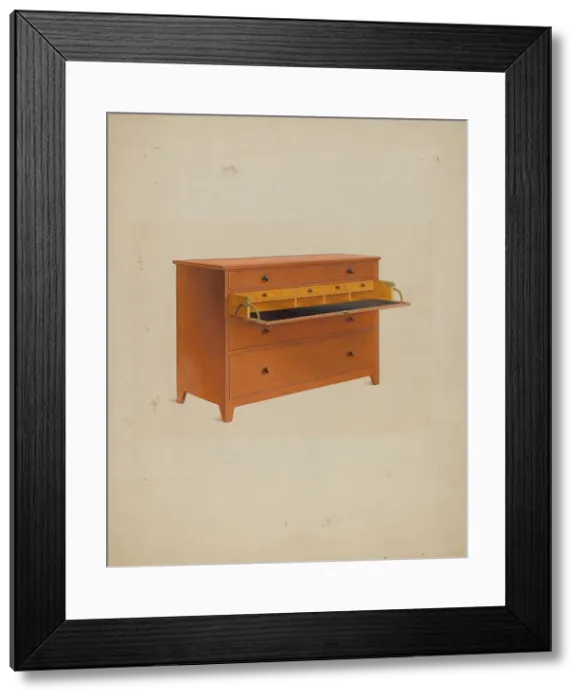 Framed Print : Shaker Desk, c. 1937. Creator: John W Kelleher
