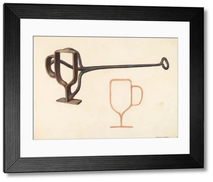 Framed Print : Branding Iron, c. 1942. Creator: Elizabeth Johnson Framed Print : Branding Iron, c. 1942. Creator: Elizabeth Johnson