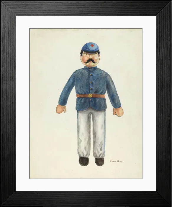 Framed Print : Doll, c. 1940. Creator: John Hall Framed Print : Doll, c. 1940. Creator: John Hall