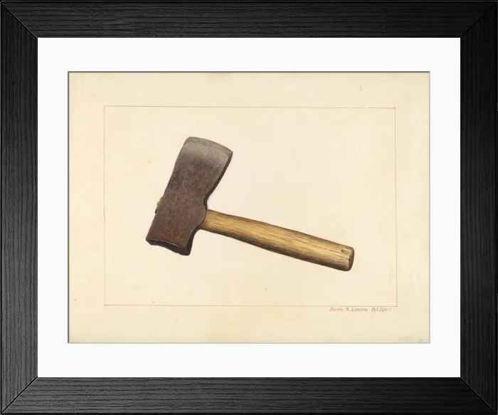 Framed Print : Post Axe, c. 1938. Creator: James M. Lawson Framed Print : Post Axe, c. 1938. Creator: James M. Lawson