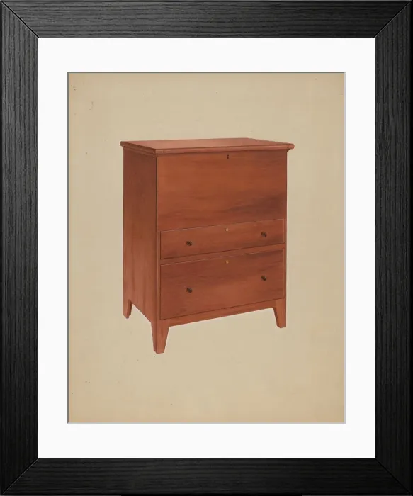 Framed Print : Shaker Chest of Drawers, c. 1938. Creator: John W Kelleher Framed Print : Shaker Chest of Drawers, c. 1938. Creator: John W Kelleher