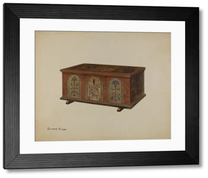 Framed Print : Pa. German Dower Chest, c. 1938. Creator: Bernard Krieger Framed Print : Pa. German Dower Chest, c. 1938. Creator: Bernard Krieger