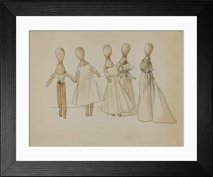 Framed Print : Dolls, c. 1936. Creator: Rosalia Lane