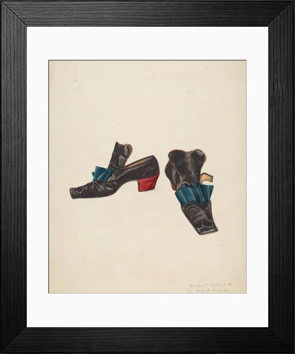 Framed Print : Mans Slippers, 1935 / 1942. Creator: Mary E Humes Framed Print : Mans Slippers, 1935 / 1942. Creator: Mary E Humes