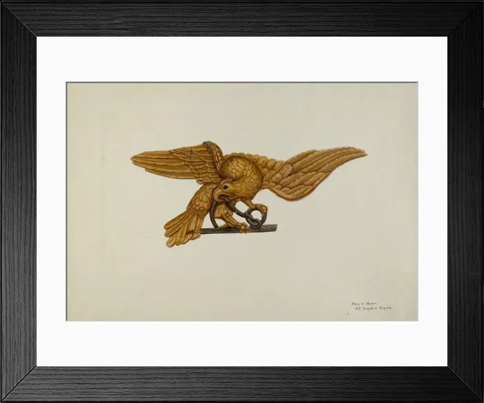 Framed Print : Stern Piece: Eagle, c. 1939. Creator: Mary E Humes Framed Print : Stern Piece: Eagle, c. 1939. Creator: Mary E Humes