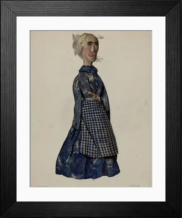 Framed Print : Wooden Doll, c. 1936. Creator: Jane Iverson Framed Print : Wooden Doll, c. 1936. Creator: Jane Iverson