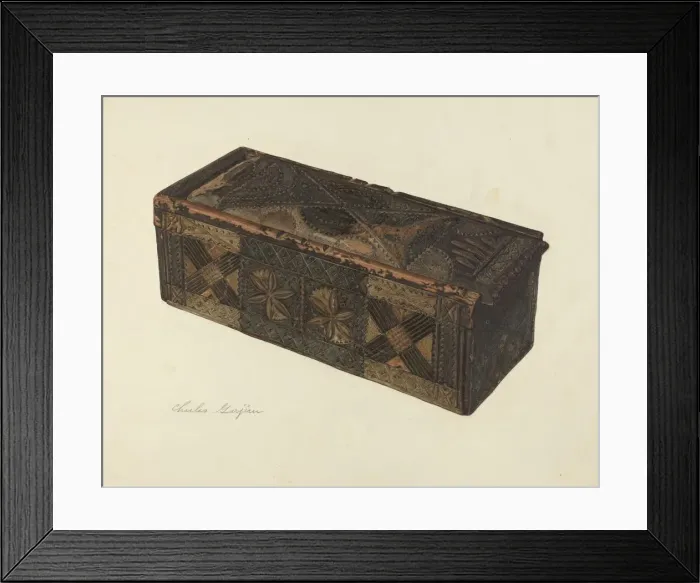 Framed Print : Carved Box, c. 1939. Creator: Charles Garjian Framed Print : Carved Box, c. 1939. Creator: Charles Garjian