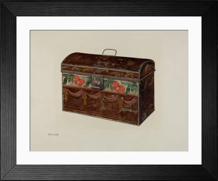 Framed Print : Toleware Box, c. 1941. Creator: Charles Henning Framed Print : Toleware Box, c. 1941. Creator: Charles Henning