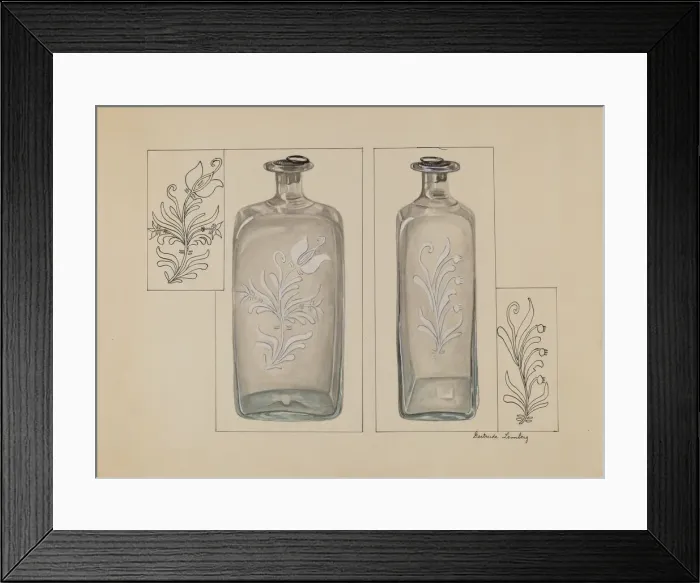 Framed Print : Liquor Bottle, c. 1936. Creator: Gertrude Lemberg Framed Print : Liquor Bottle, c. 1936. Creator: Gertrude Lemberg