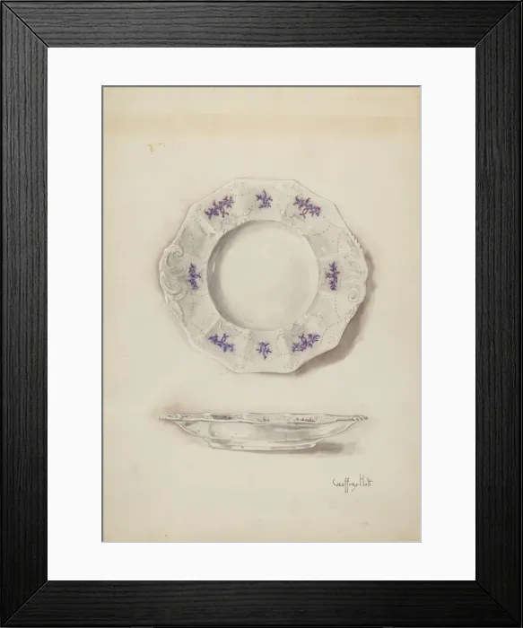 Framed Print : China Plate, c. 1937. Creator: Geoffrey Holt Framed Print : China Plate, c. 1937. Creator: Geoffrey Holt