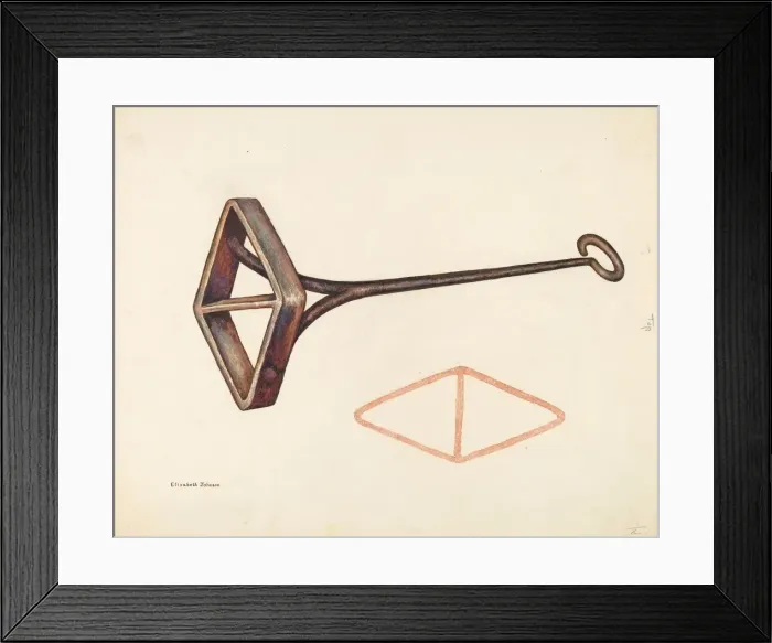 Framed Print : Branding Iron, c. 1942. Creator: Elizabeth Johnson Framed Print : Branding Iron, c. 1942. Creator: Elizabeth Johnson