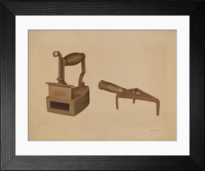 Framed Print : Iron and Trivet, 1940. Creator: LeRoy Griffith Framed Print : Iron and Trivet, 1940. Creator: LeRoy Griffith