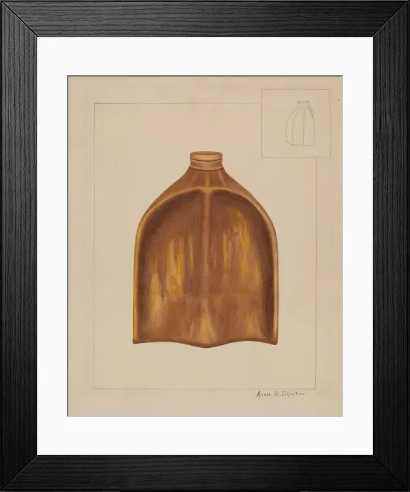 Framed Print : Pottery Foot Warmer, c. 1937. Creator: Annie B Johnston Framed Print : Pottery Foot Warmer, c. 1937. Creator: Annie B Johnston